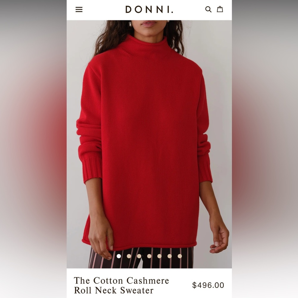 Donni Cotton Cashmere Roll Neck Sweater